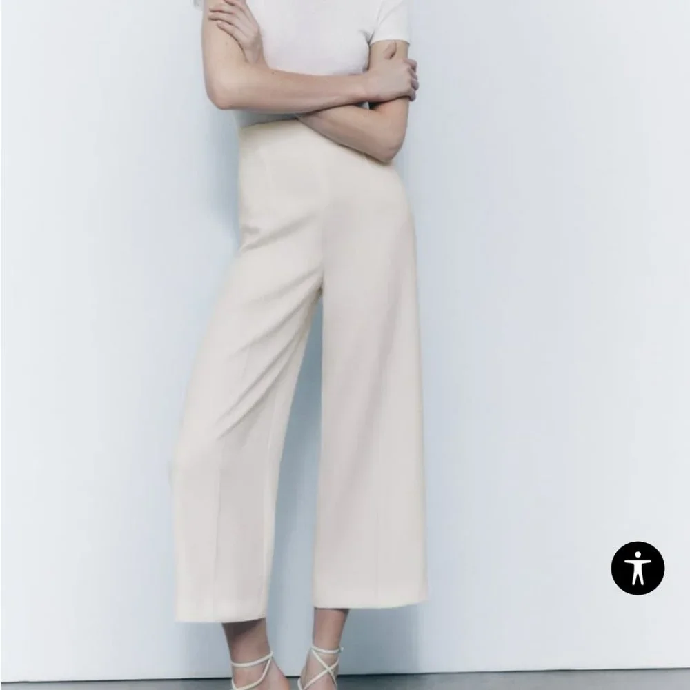 ZARA Culottes - Cotton Trousers in US Size Small or Aust 8-10 - Picture 6 of 8